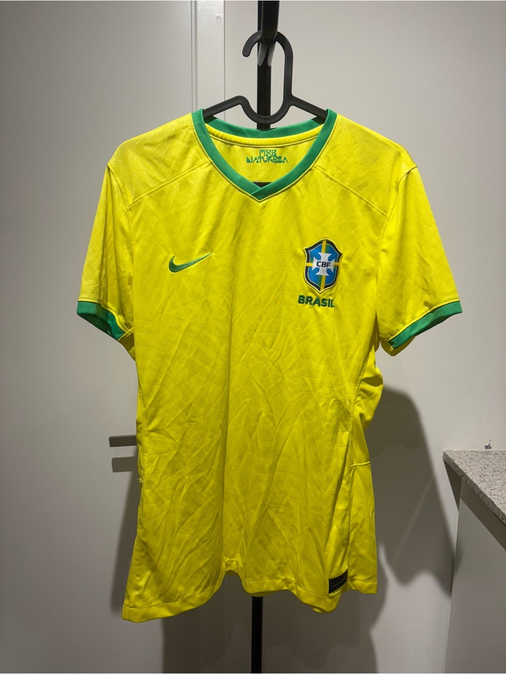 Nike Brazil Men’s Yellow and Green Soccer Jersey